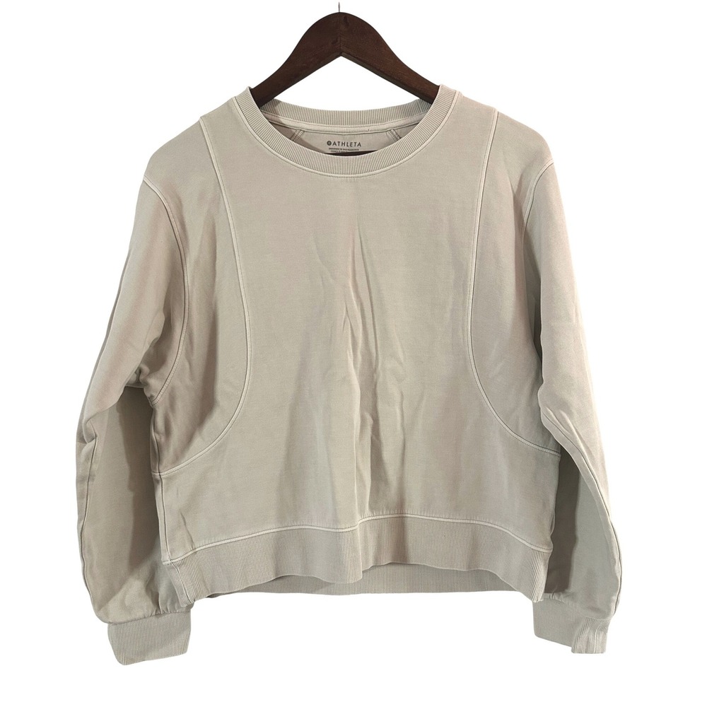 Athleta‎ Sundown Crewneck Sweatshirt Color Oyster Size Small